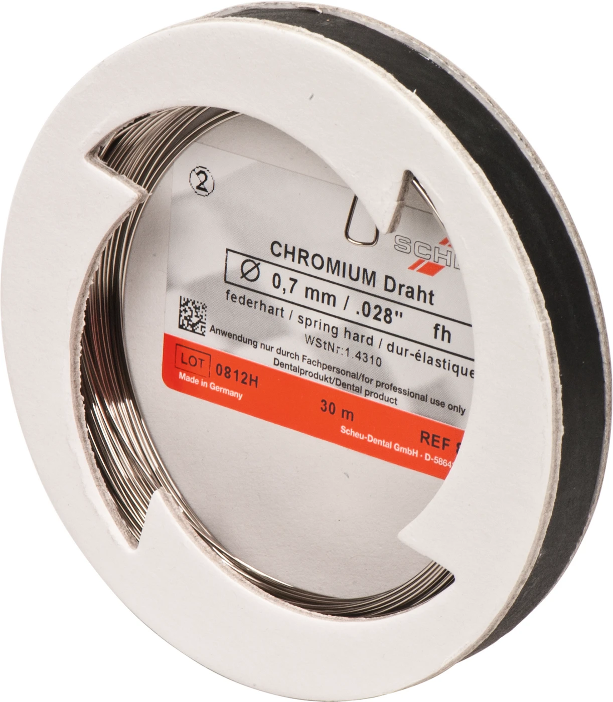CHROMIUM Spulendraht Laborpackung 30 m Stärke 0,7 mm, federhart