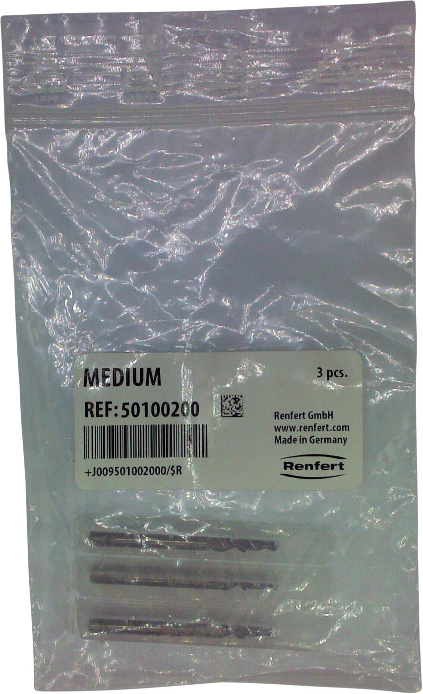 Top spin Bohrer Packung 3 Stück medium Bohrtiefe 5,8 mm, Kopf 2 mm, Schaft 3 mm