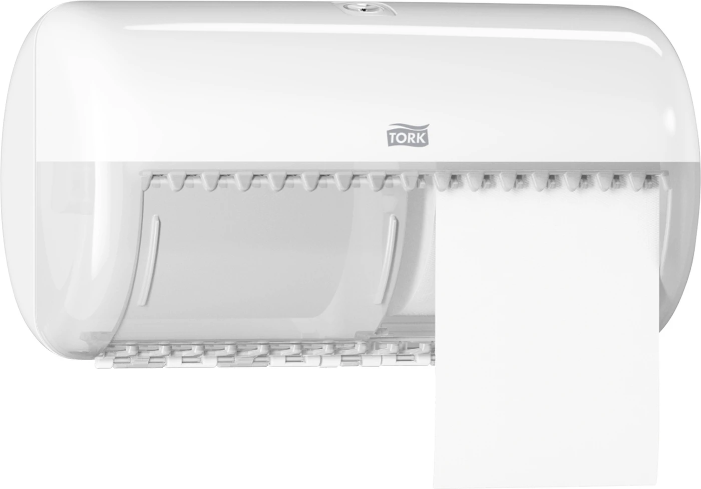 TORK® Spender Kleinrollen Toilettenpapier Elevation Stück T4, Doppelrolle vertikal, Kunststoff, weiß