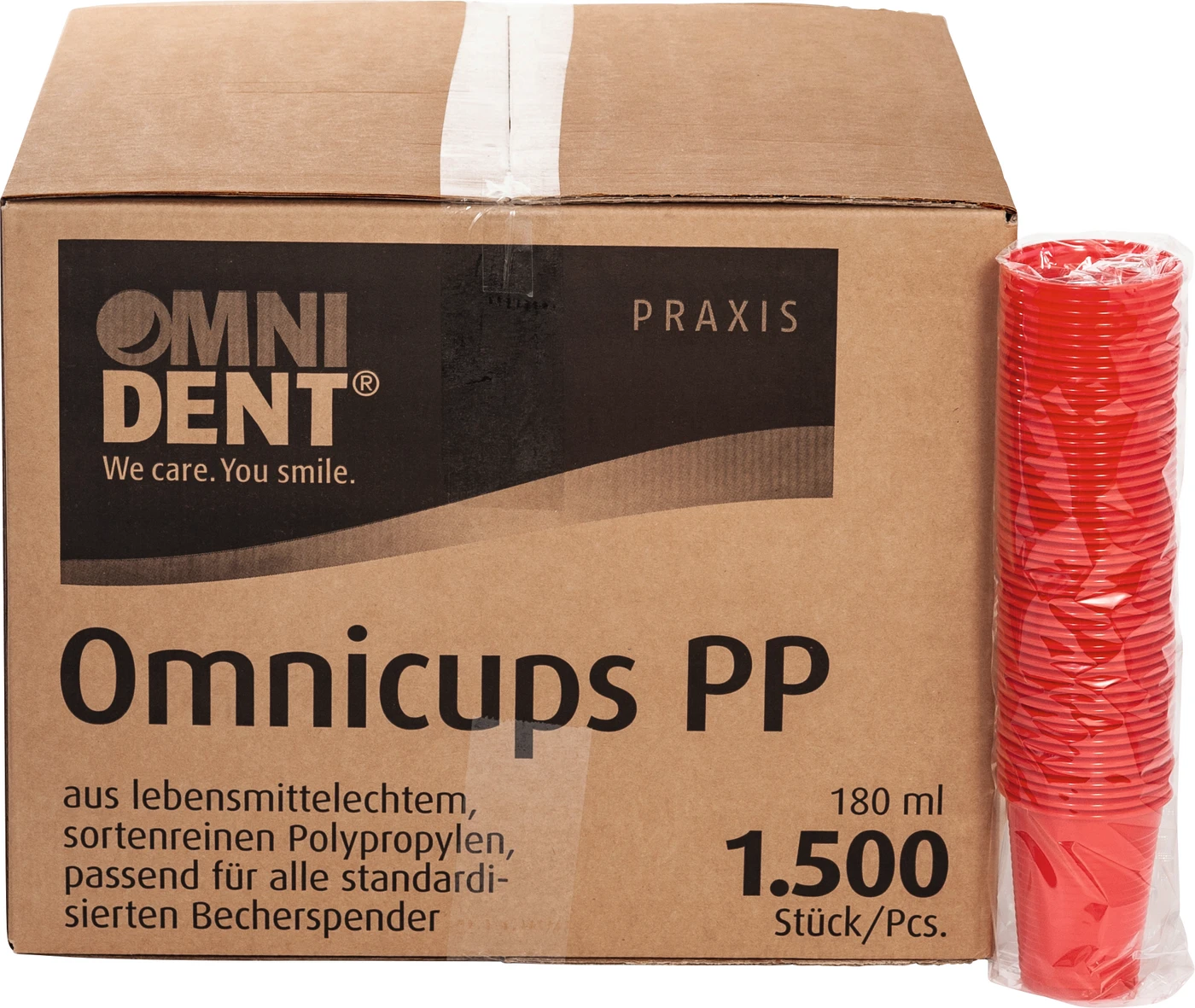 Omnicups PP Karton 1.500 Stück rot Omnicups PP Karton 1.500 Stück rot