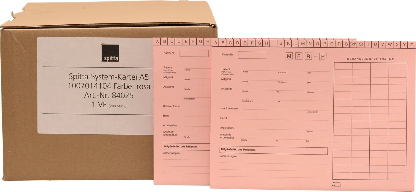 System Karteikarten A5 Packung 200 Stück rosa