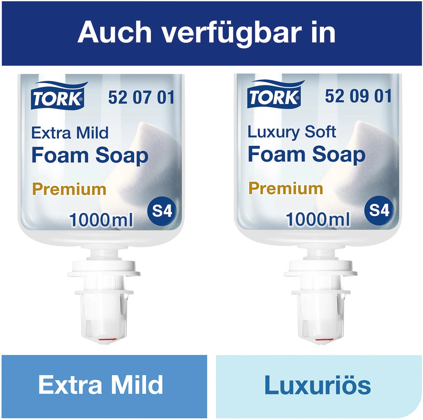 TORK® milde Schaumseife S4 Karton 6 x 1 Liter Kartusche, für S4 Schaumseifensystem
