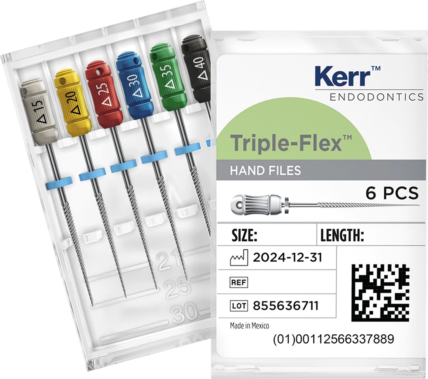 Triple-Flex Feile Packung 6 Stück 25 mm rot, ISO 025