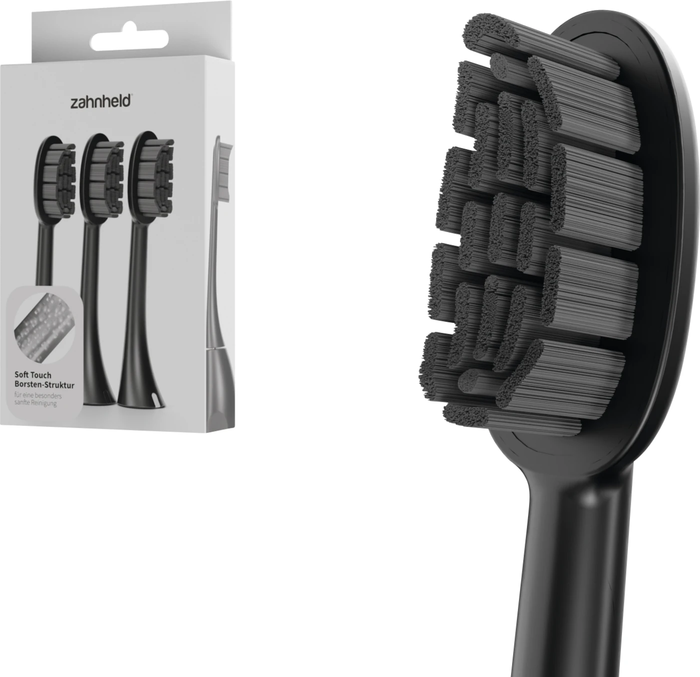 Bürstenkopf Basic Soft Packung 3 Stück schwarz