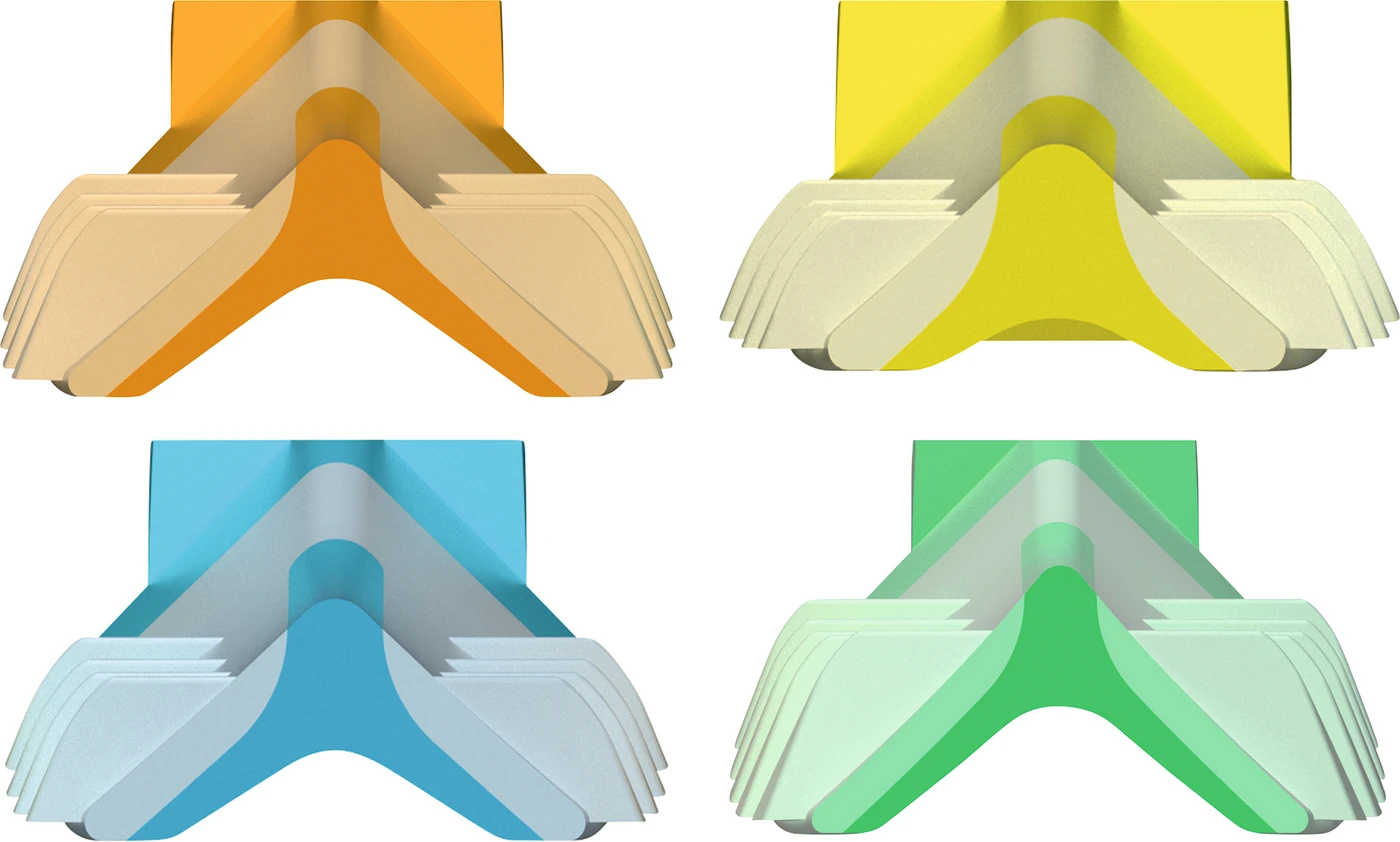 Strata-G™ Teilmatrizen-Keile Set 400 Stück (100 x blau, 100 x grün, 100 x orange, 100 x gelb) Strata-G™ Teilmatrizen-Keile Set 400 Stück (100 x blau, 100 x grün, 100 x orange, 100 x gelb)