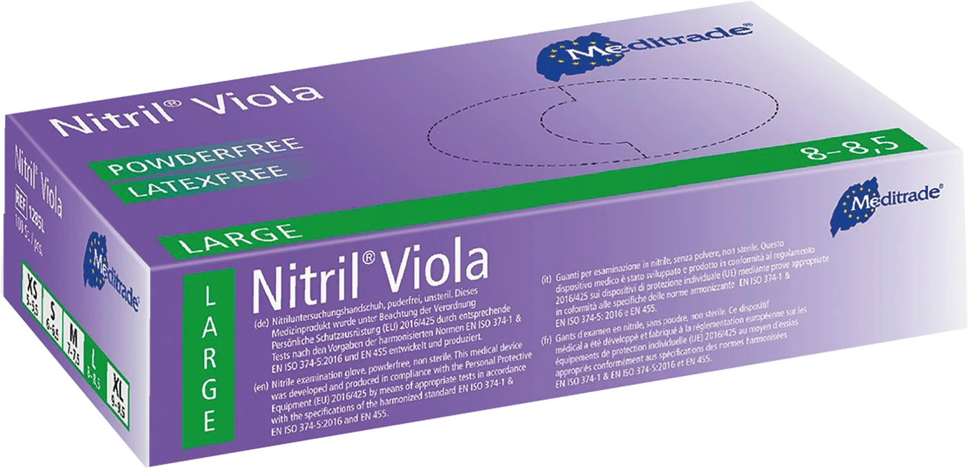 Nitril® Viola Packung 100 Stück puderfrei, violett, L