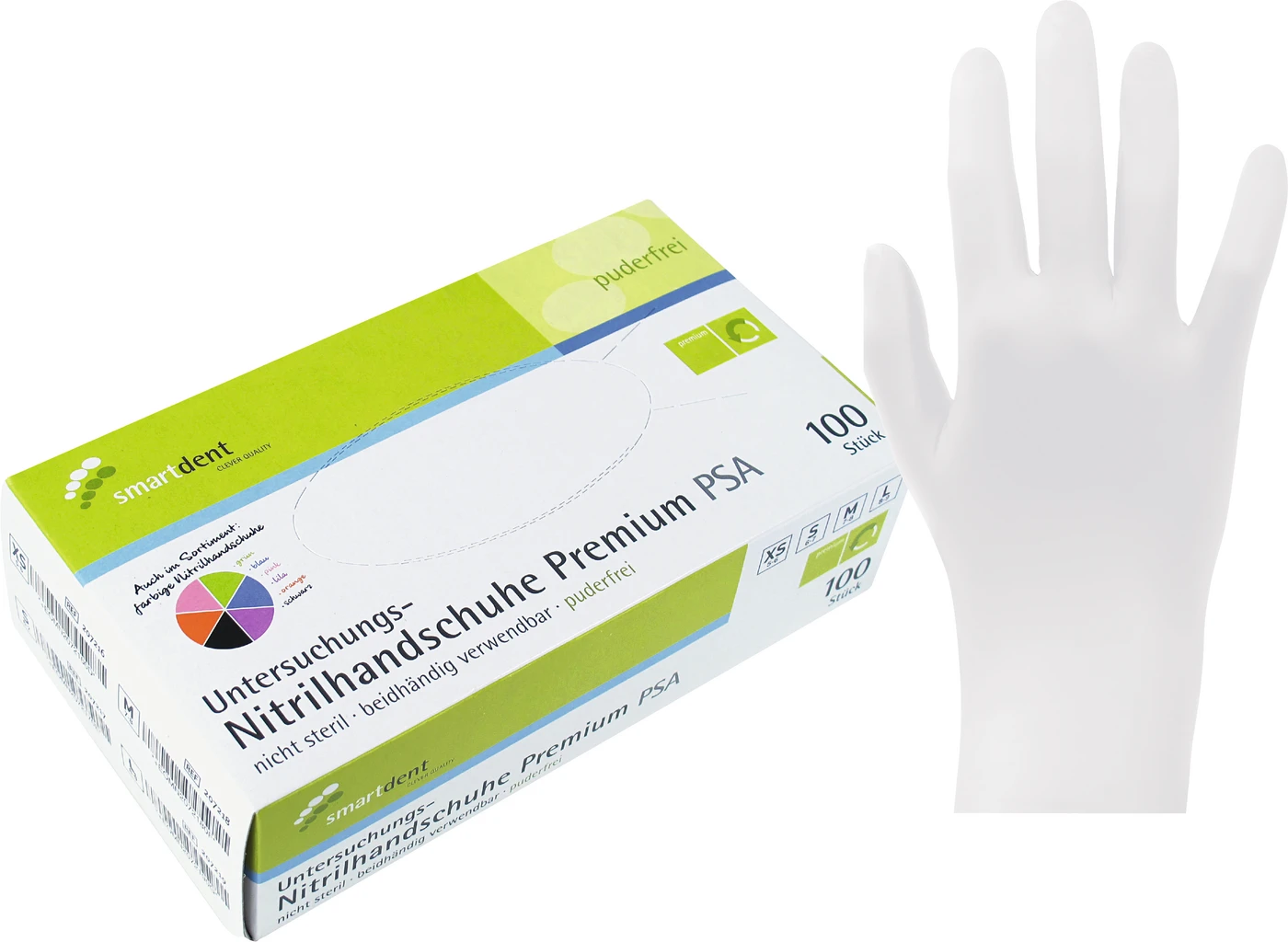 smart Nitrilhandschuhe Soft Premium Packung 100 Stück puderfrei, S