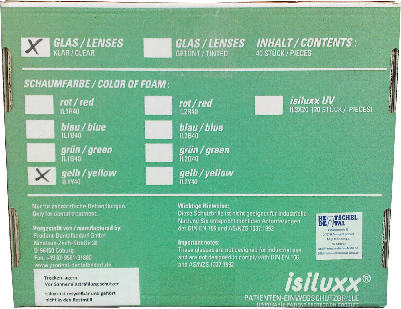 isiluxx Einwegschutzbrillen Packung 40 Stück gelb, klare Gläser isiluxx Einwegschutzbrillen Packung 40 Stück gelb, klare Gläser