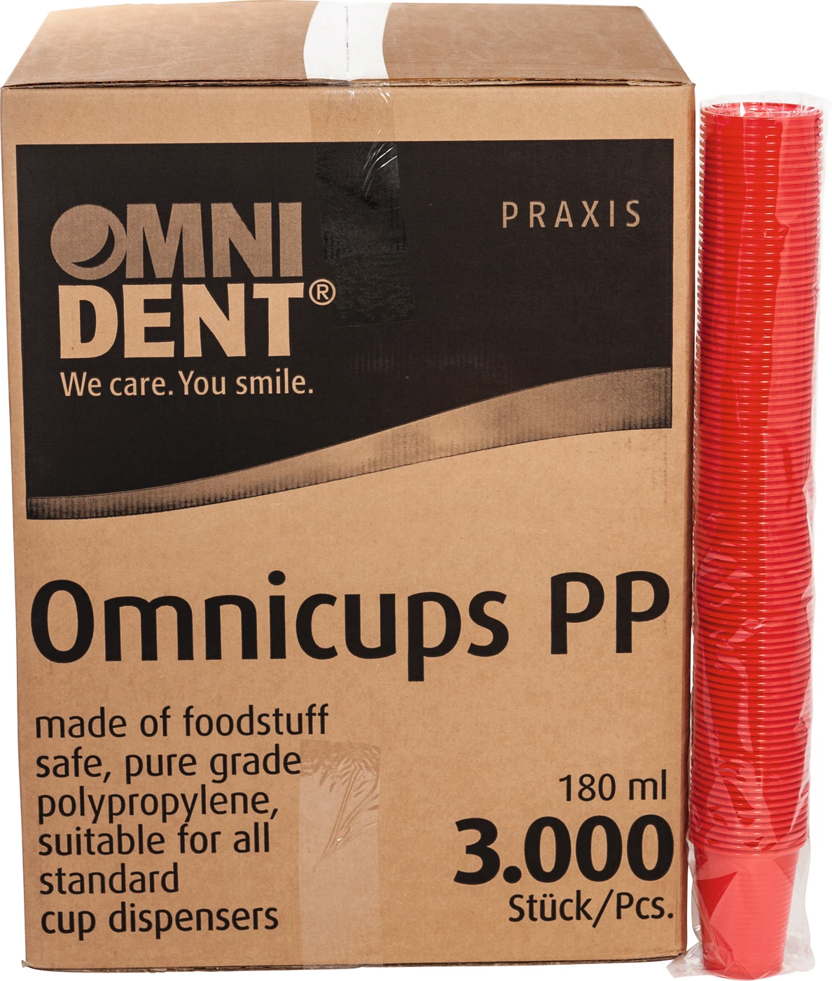 Omnicups PP Karton 3.000 Stück rot