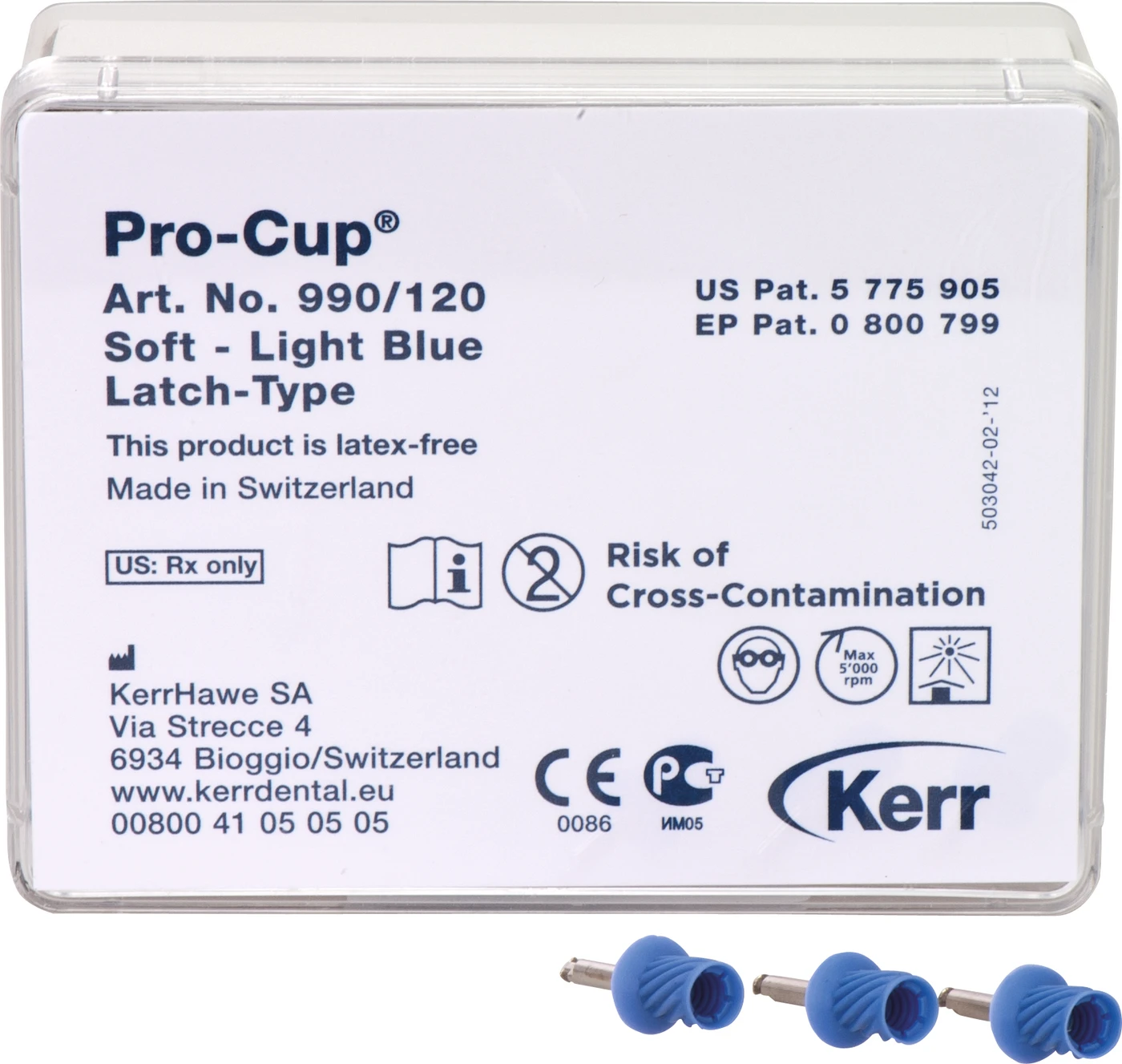 Pro-Cup™ Packung 120 Stück hellblau weich, Latch-Type