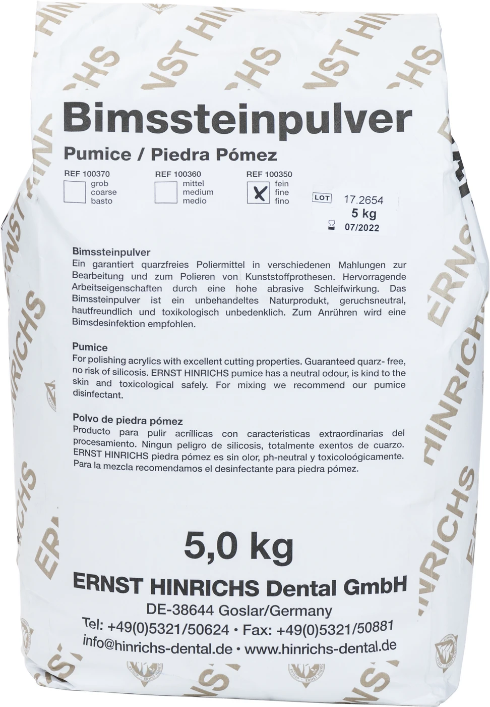 Bimssteinpulver Beutel 5 kg fein