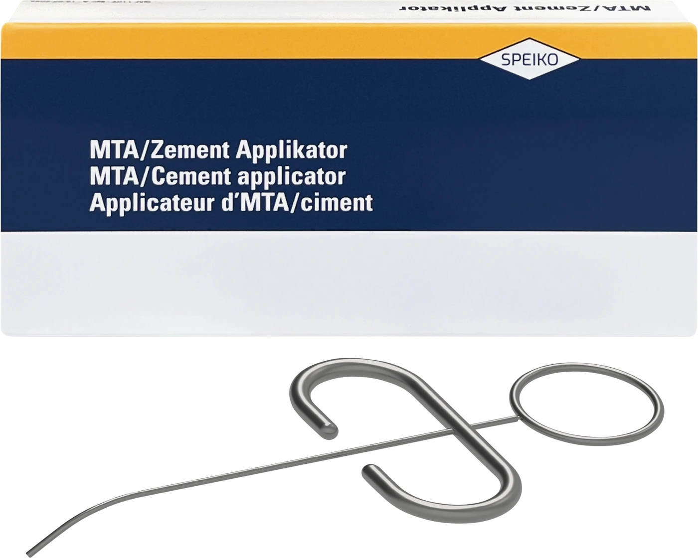 MTA-Zement-Applikator Stück gebogen 0,8 mm