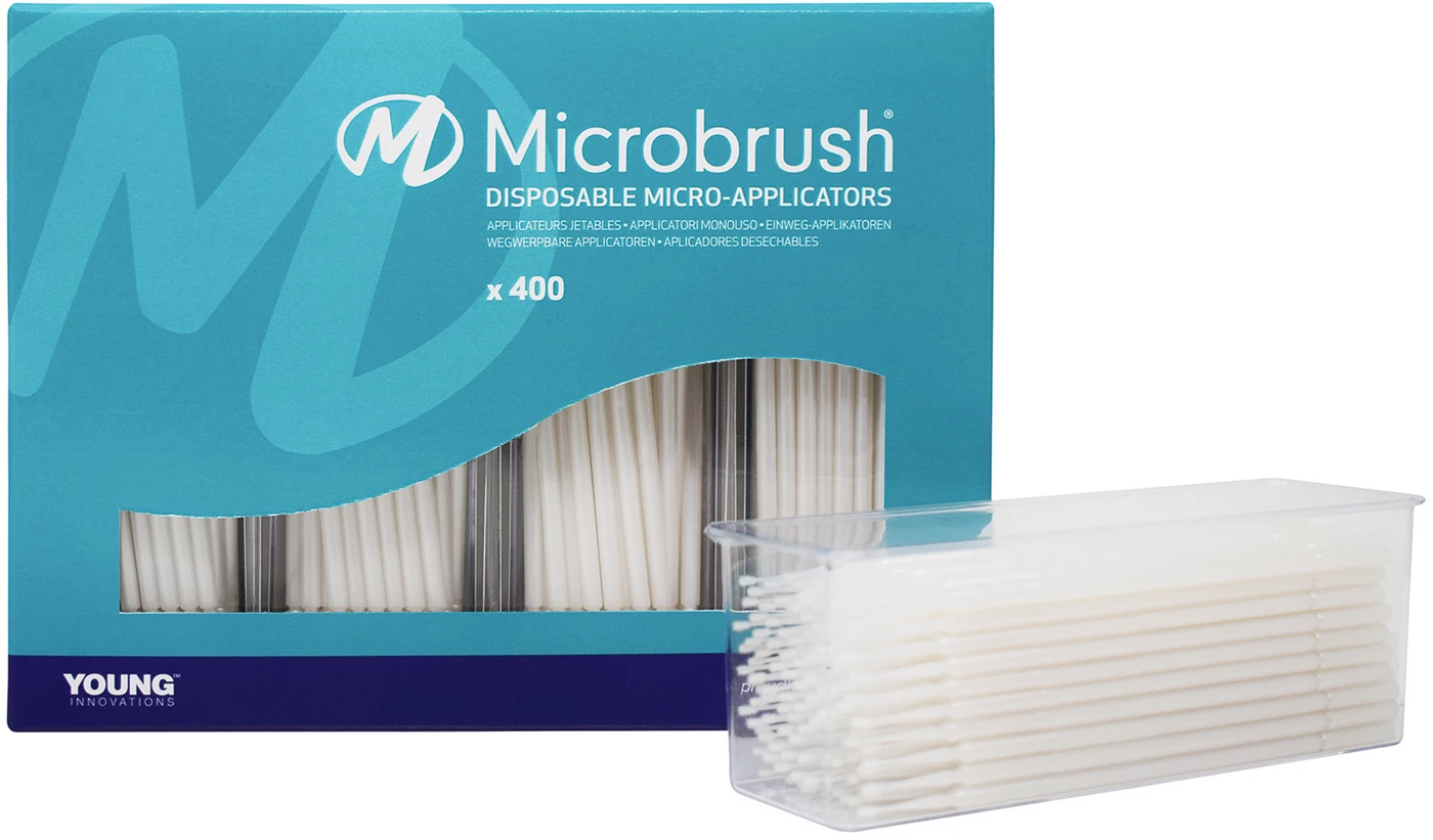 Microbrush® Applikatoren Plus Serie Packung 400 Stück weiß, superfein 1 mm