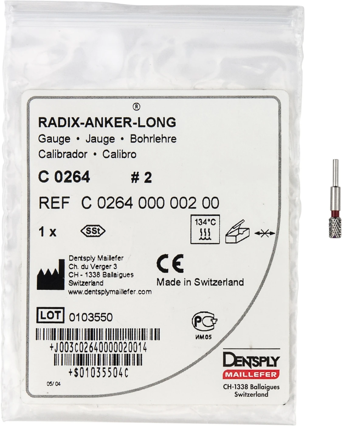RADIX-ANKER-LONG Packung 6 Bohrlehre Gr. 2