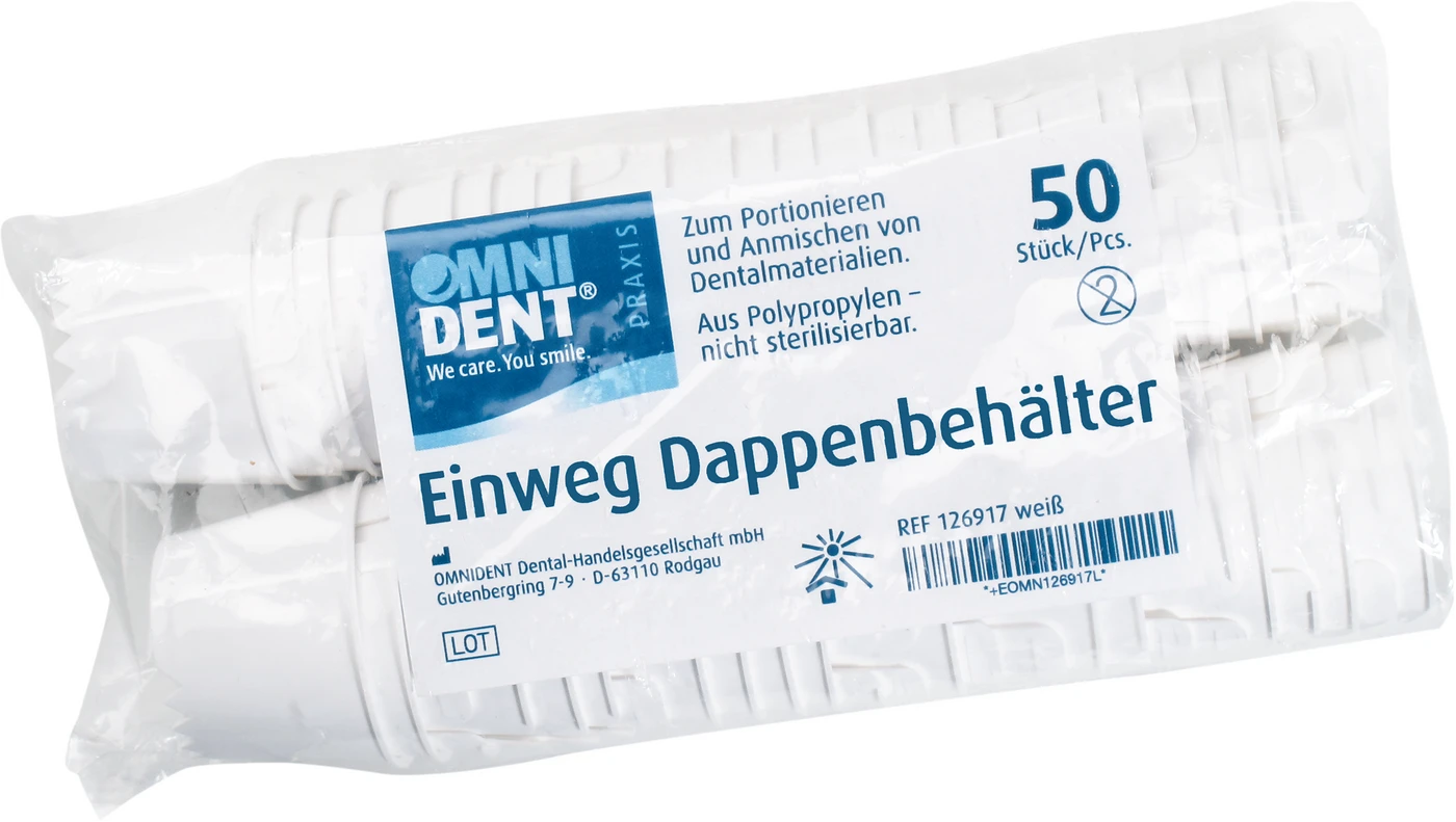 Omni Einmaldappenbehälter Packung 50 Stück weiß