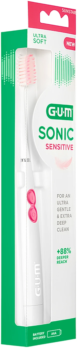 GUM® Sonic Sensitive Schallzahnbürste Stück ultra soft, weiß