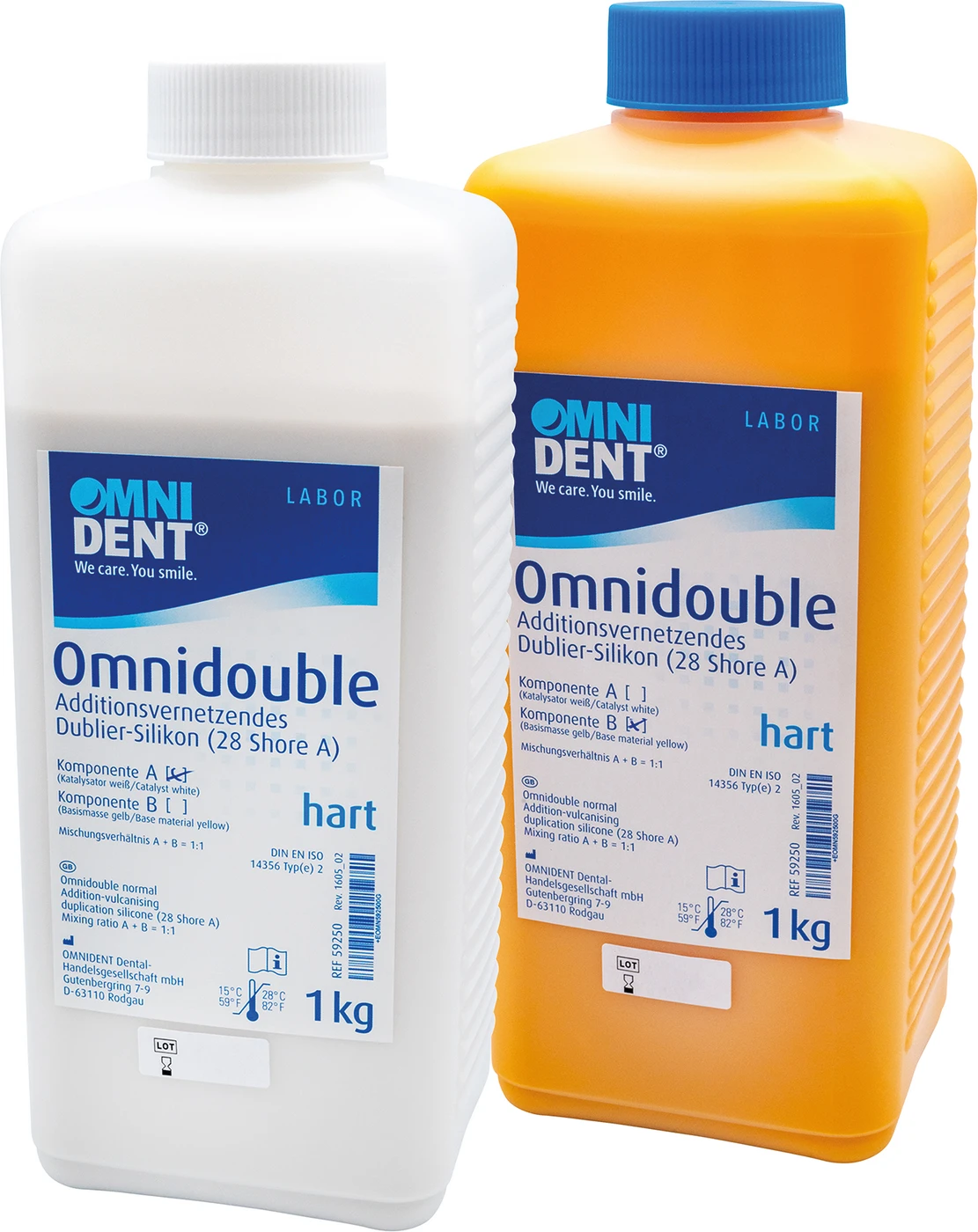 Omnidouble Packung 2 x 1 kg Silikon gelb, 28 Shore A-Härte