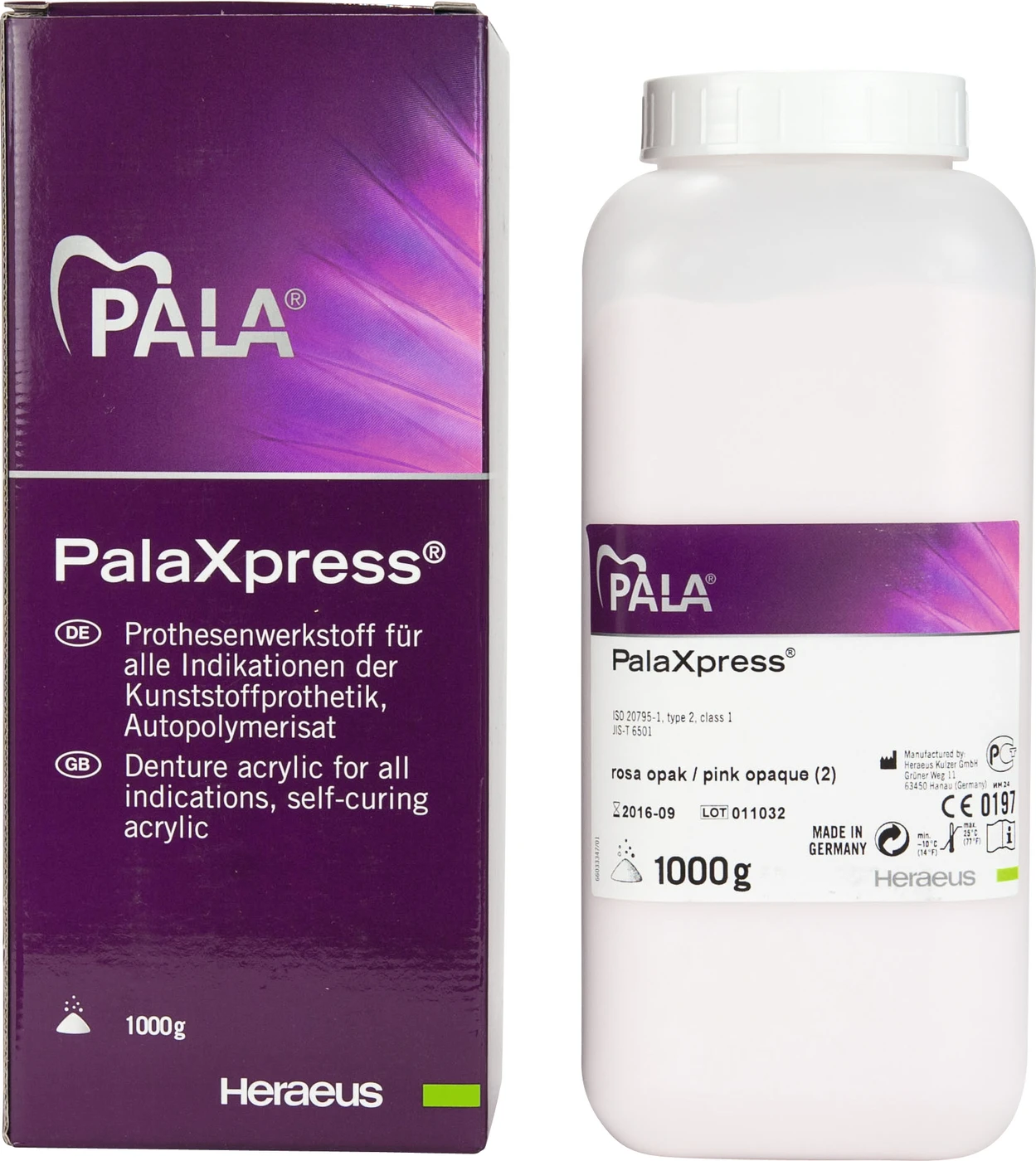 PalaXpress® Flasche 1 kg Pulver rosa opak