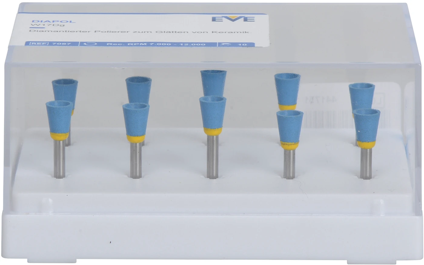 EVE DIAPOL® Packung 10 Stück blau grob, RA, Figur Kelch, 6 x 7,5 mm