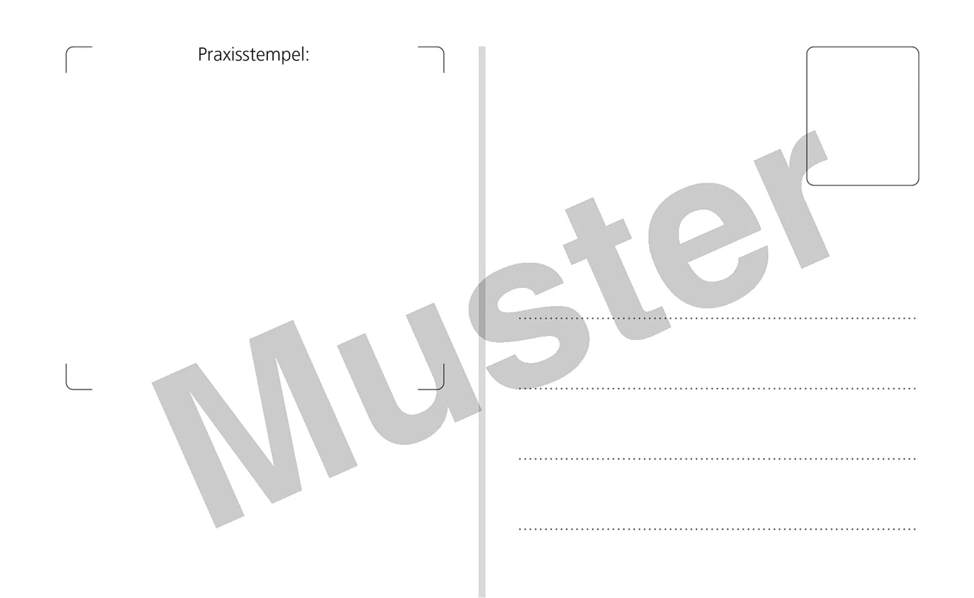 Postkarte  Packung 100 Stück "Erinnerung Vorsorgeuntersuchung"