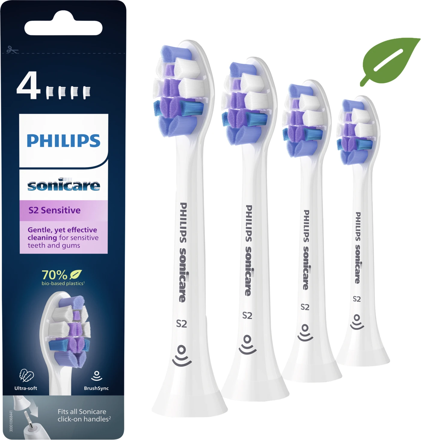 sonicare Sensitive Ersatzbürsten Packung 4 Stück Standard