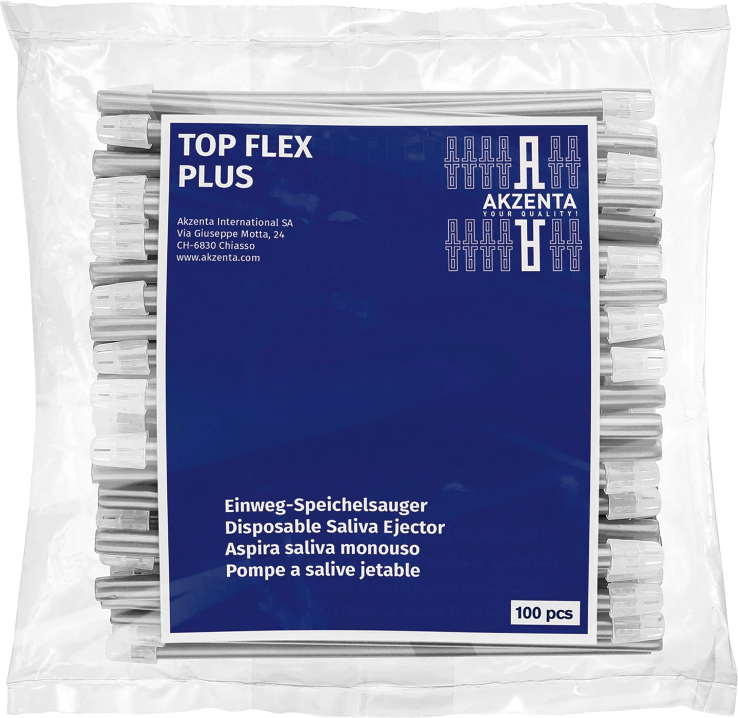 TOP FLEX Speichelsauger Packung 100 Stück transparent
