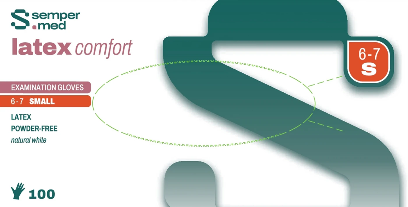 Sempermed® Latex comfort Packung 100 Stück naturweiß, puderfrei, S