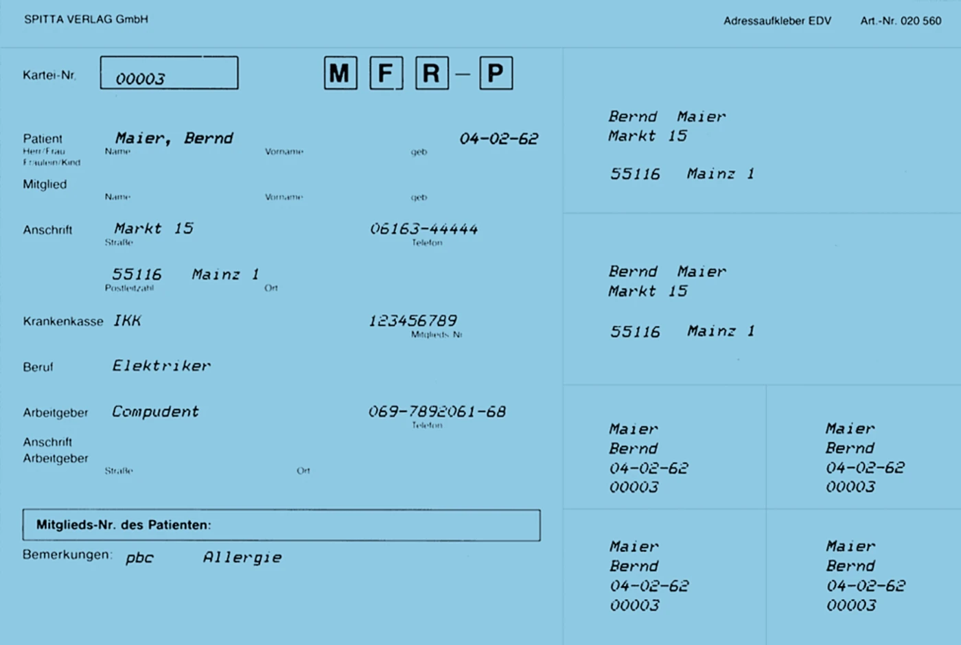 Adressaufkleber DIN A5 Packung 100 Stück blau