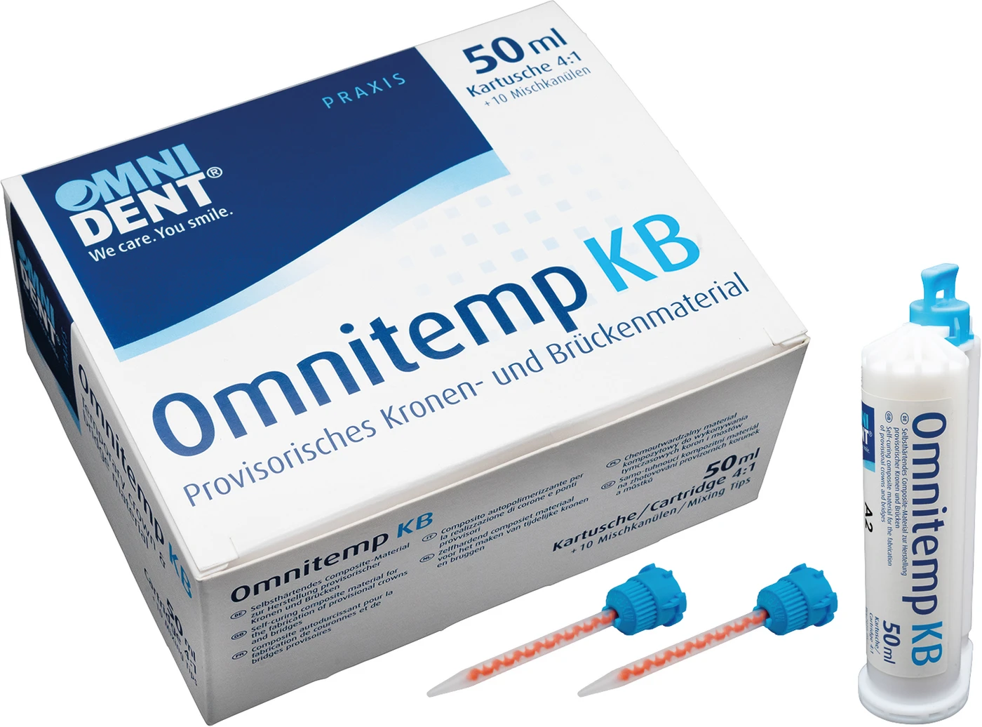 Omnitemp KB Packung 50 ml Kartusche 4:1 Automix A2, 10 Mischkanülen