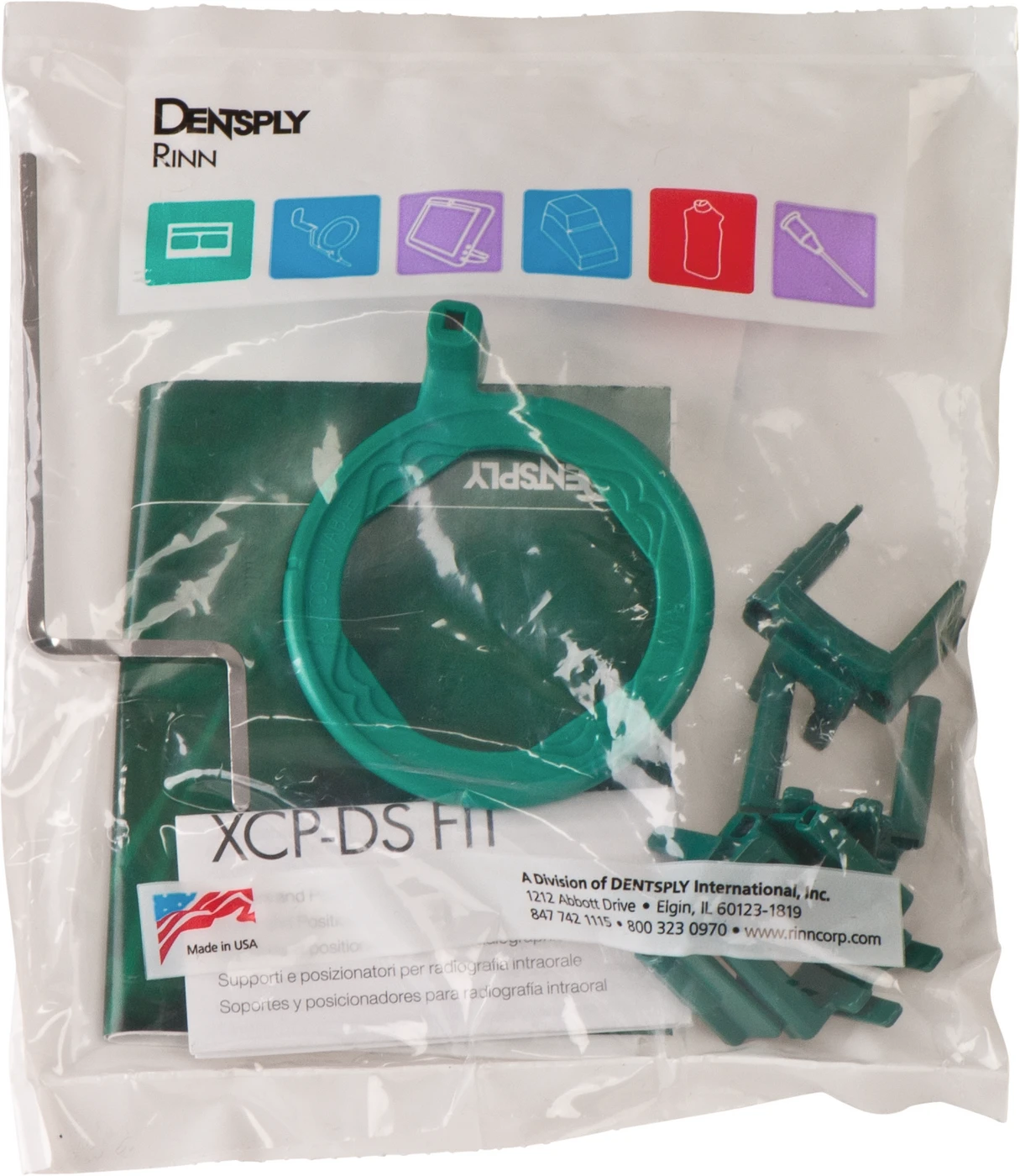 XCP Endodontischer Satz Packung 1 Visierring, 1 Zentrierstange, 3 Bissblöcke