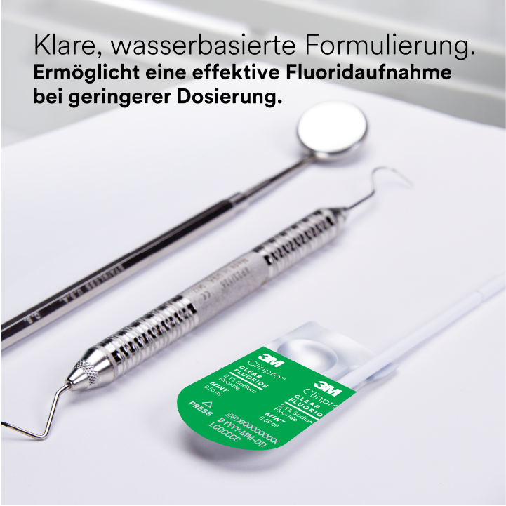 Clinpro™ Clear Fluorid Packung 100 x 0,5 ml Mint, Zubehör