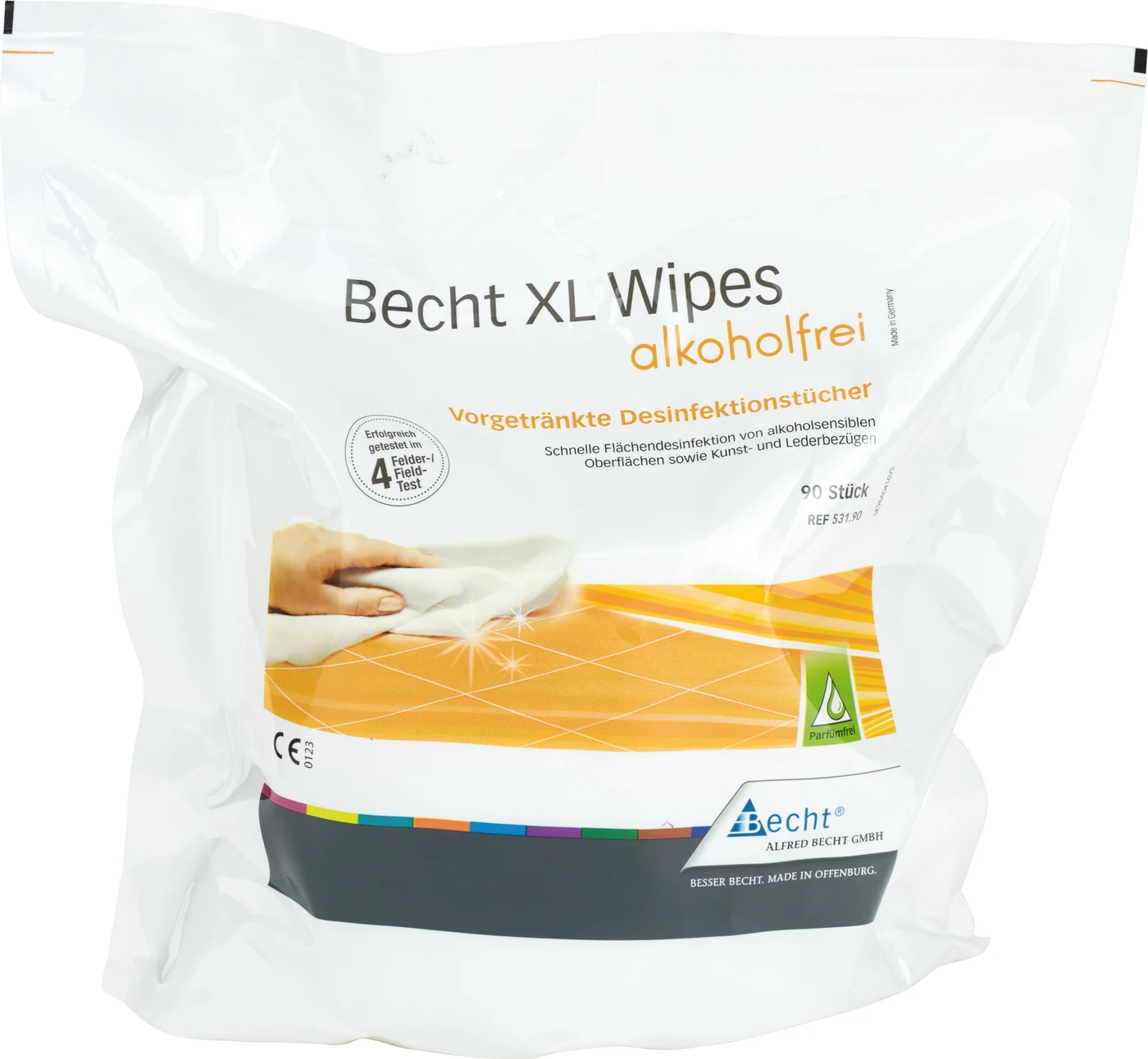 Becht XL Wipes alkoholfrei Packung 90 Stück 28 x 30 cm