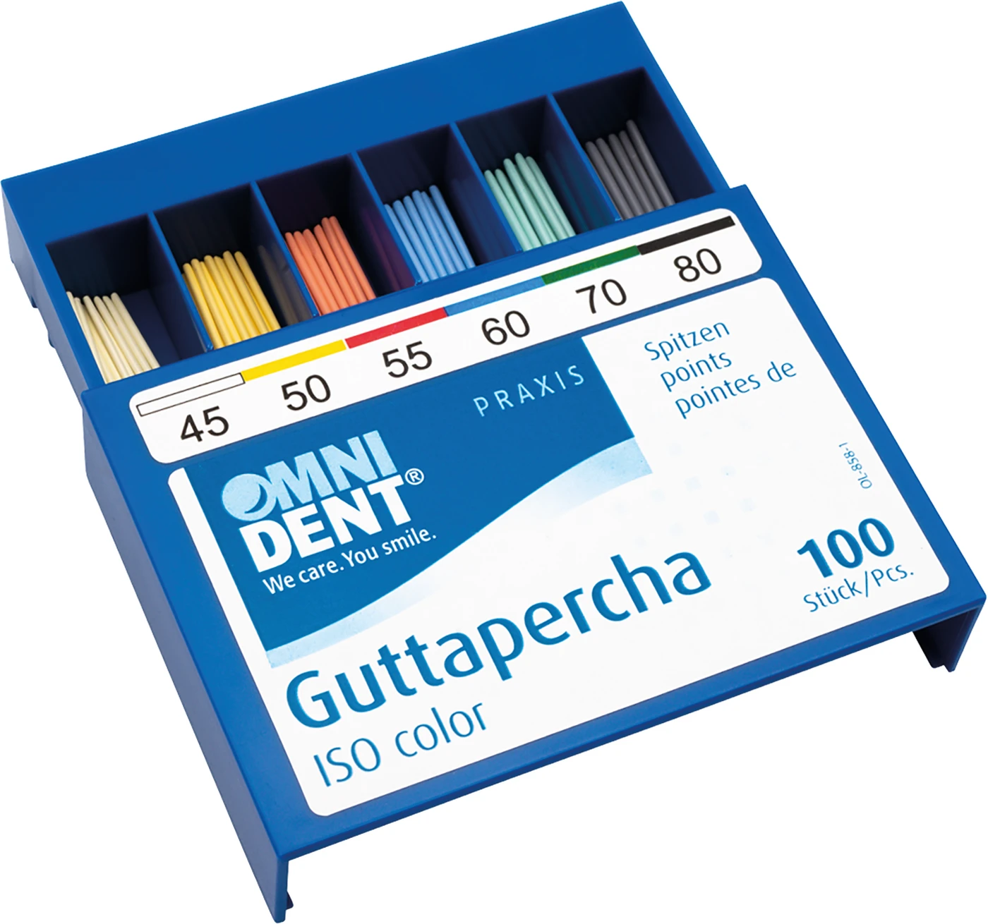 Guttaperchaspitzen Sortiment 100 Stück ISO 045-080