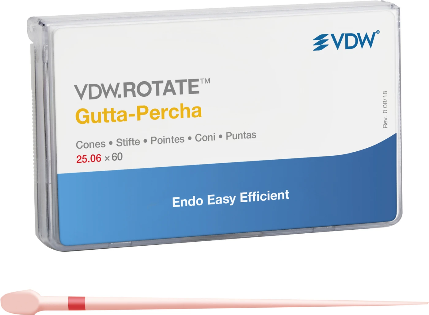 VDW.ROTATE™ Gutta-Percha Packung 60 Stück Taper.06 ISO 025 VDW.ROTATE™ Gutta-Percha Packung 60 Stück Taper.06 ISO 025