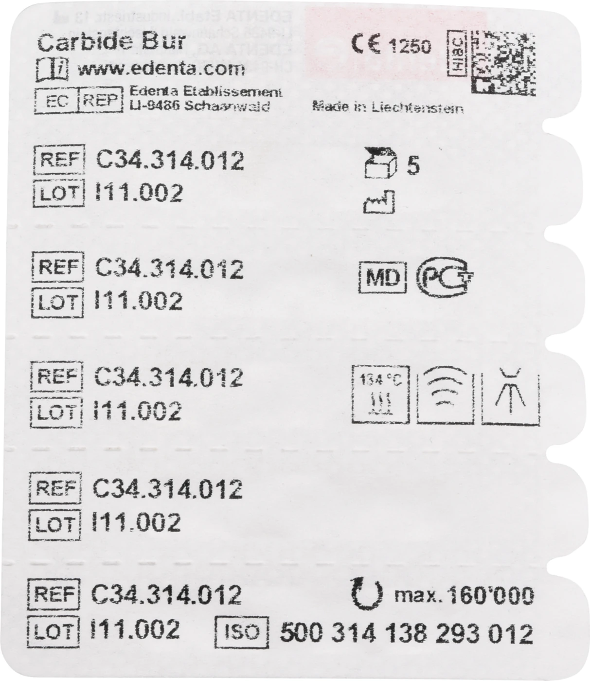 Kronentrenner C34 Packung 5 Stück 2 x schwarz, FG, Figur 138, 2,1 mm, ISO 012