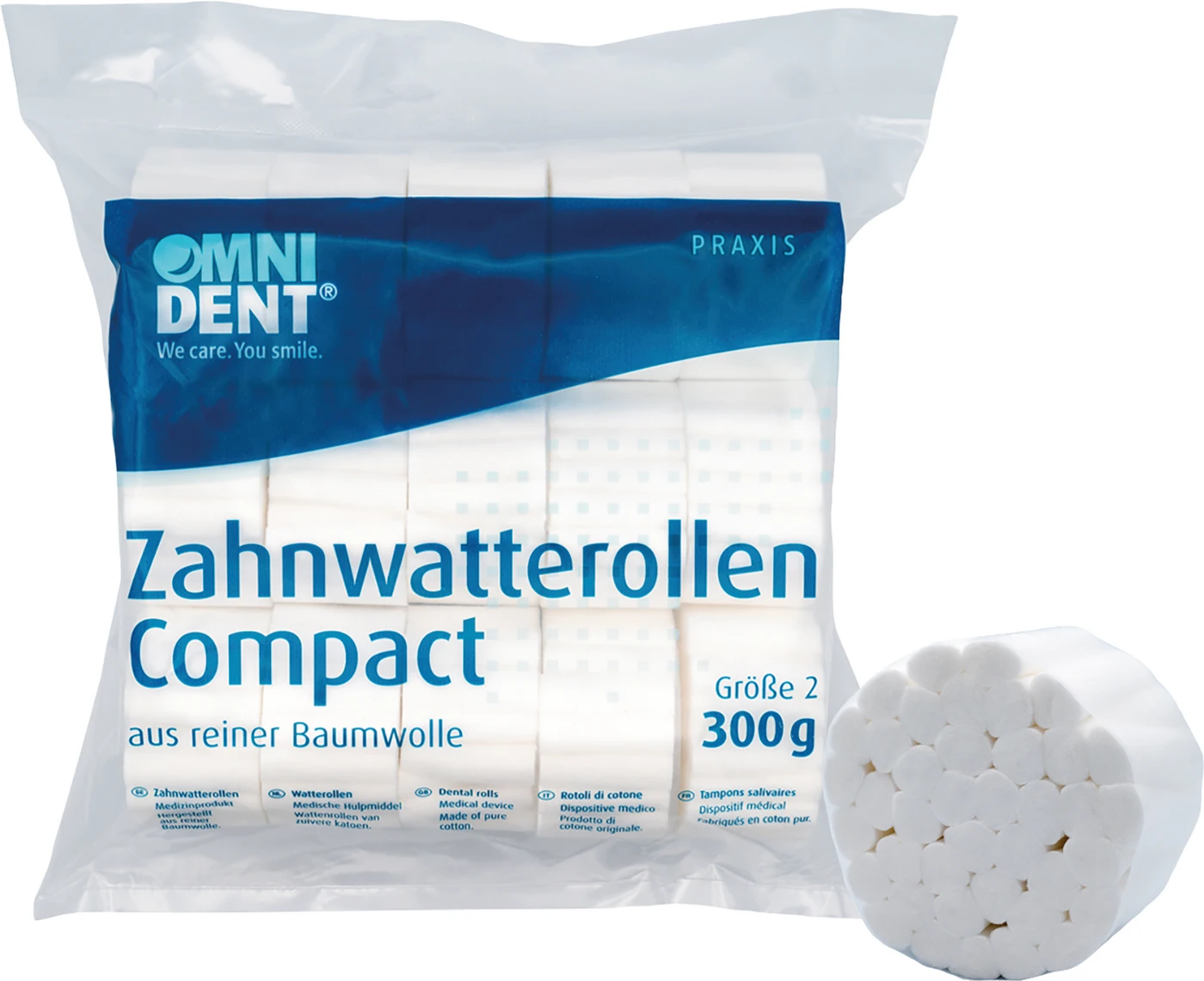 Zahnwatterollen Compact Packung 300 g Ø 10 mm, Größe 2