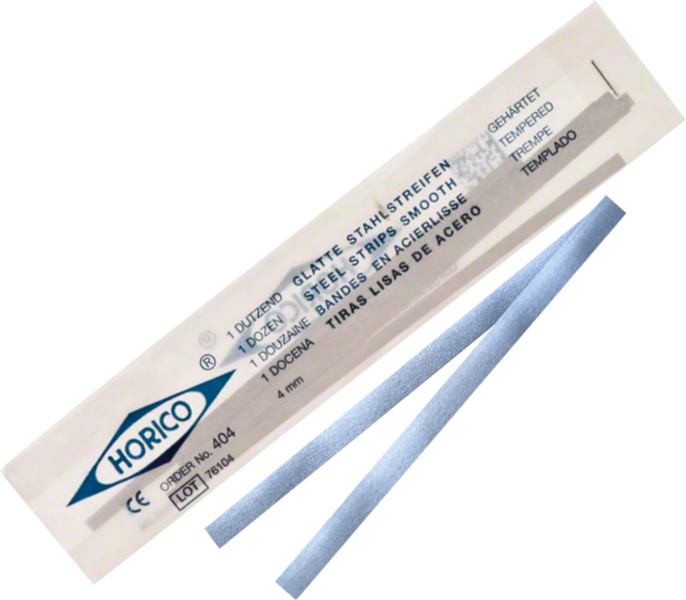Glatte Stahlstreifen Packung 12 Stück 4 mm breit, Stärke 0,05 mm