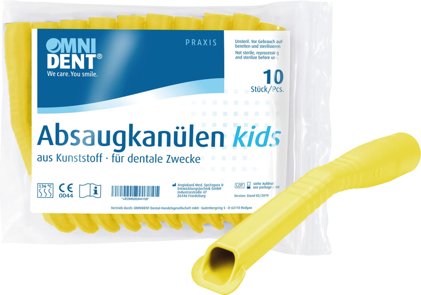 Omni Absaugkanülen Kids Packung 10 Stück gelb