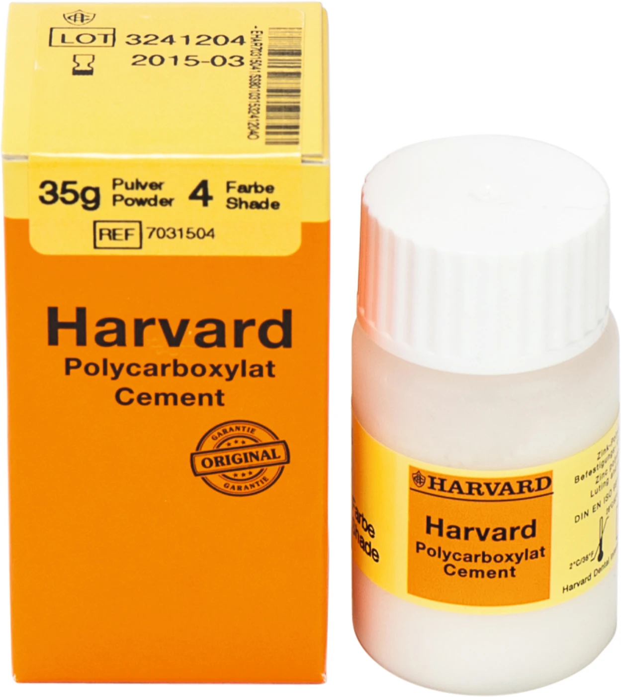 Harvard Polycarboxylat Cement Pulver Packung 35 g Pulver 4 - hellgelb