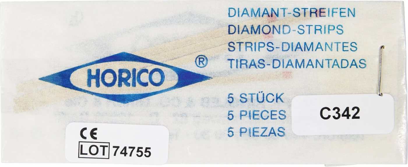Diamant-Separierstreifen Packung 5 Stück C342 rot, Stärke 0,14 mm, 2 mm breit, 65 mm lang Diamant-Separierstreifen Packung 5 Stück C342 rot, Stärke 0,14 mm, 2 mm breit, 65 mm lang