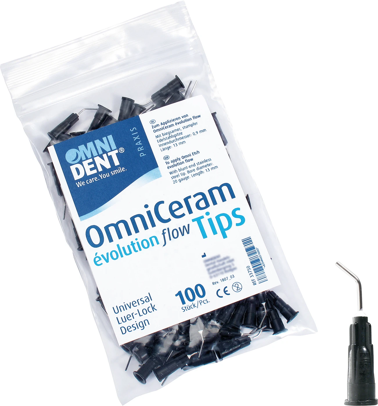 OmniCeram évolution flow Tips Packung 100 Stück L 13 mm, Innen-Ø 0,9 mm, G20