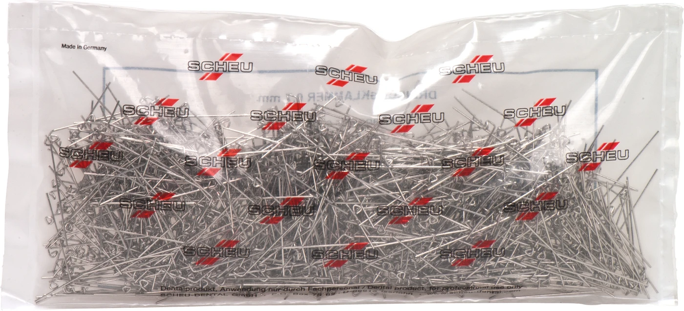 Klammern für KFO Packung 1000 Dreiecksklammern, Ø 0,7 mm Klammern für KFO Packung 1000 Dreiecksklammern, Ø 0,7 mm