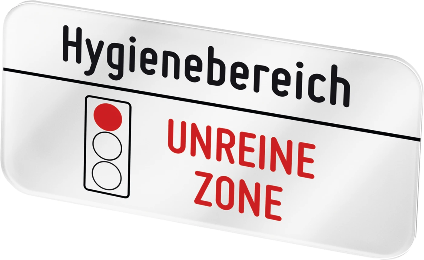 Plexiglasschild Hygienebereich "Unreine Zone" Stück