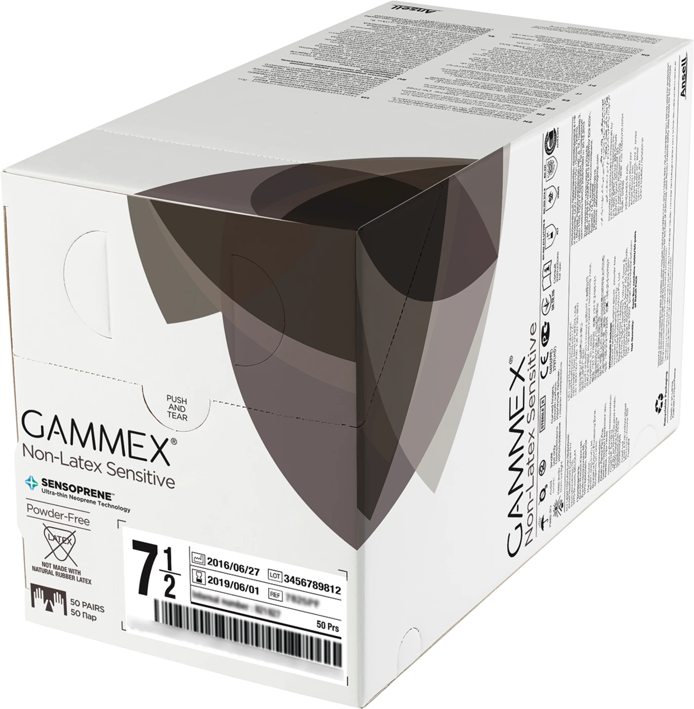 Gammex® Non-Latex Sensitive Packung 50 Paar puderfrei, natur, Größe 6,5