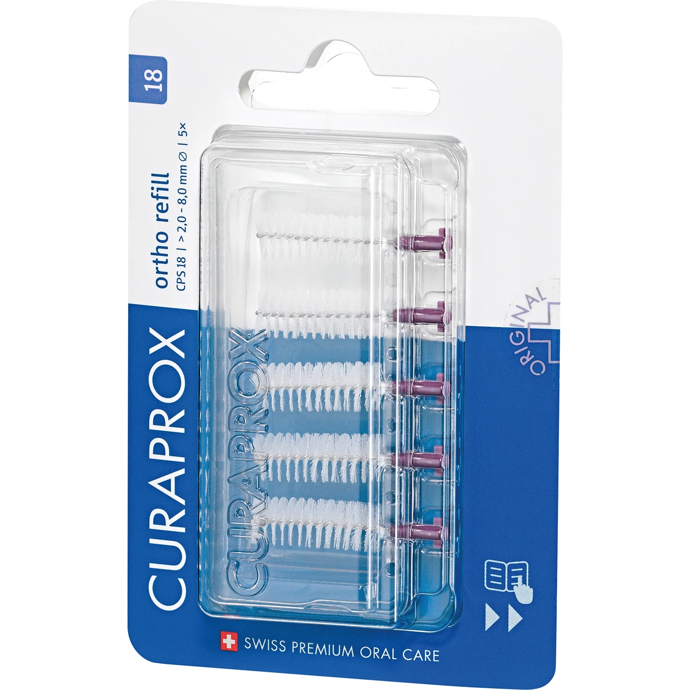 CURAPROX CPS ortho Multi Pack 5 Stück CPS 18, violett, Ø 2-8 mm