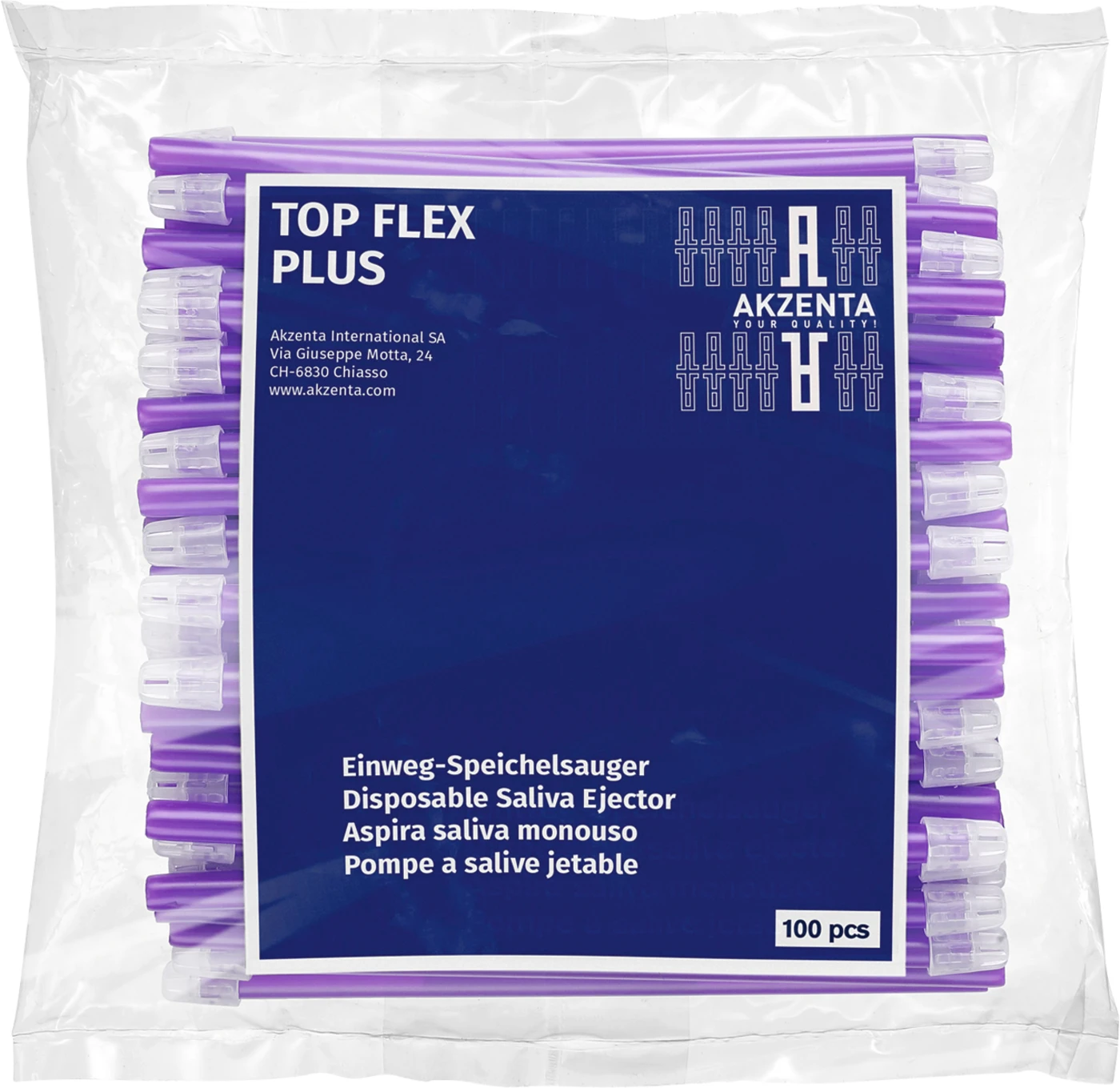 TOP FLEX Speichelsauger Packung 100 Stück lila TOP FLEX Speichelsauger Packung 100 Stück lila