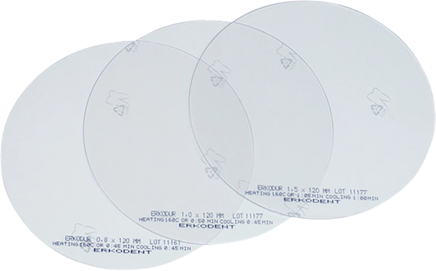 Erkodur Packung 20 Stück klar, Ø 120 mm, Stärke 0,5 mm