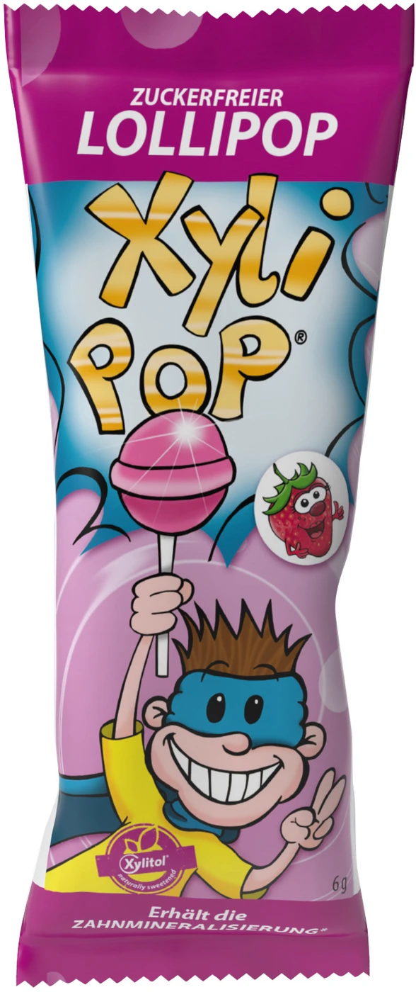 XyliPOP® Lollipop Box 50 x 6 g Stück Erdbeere