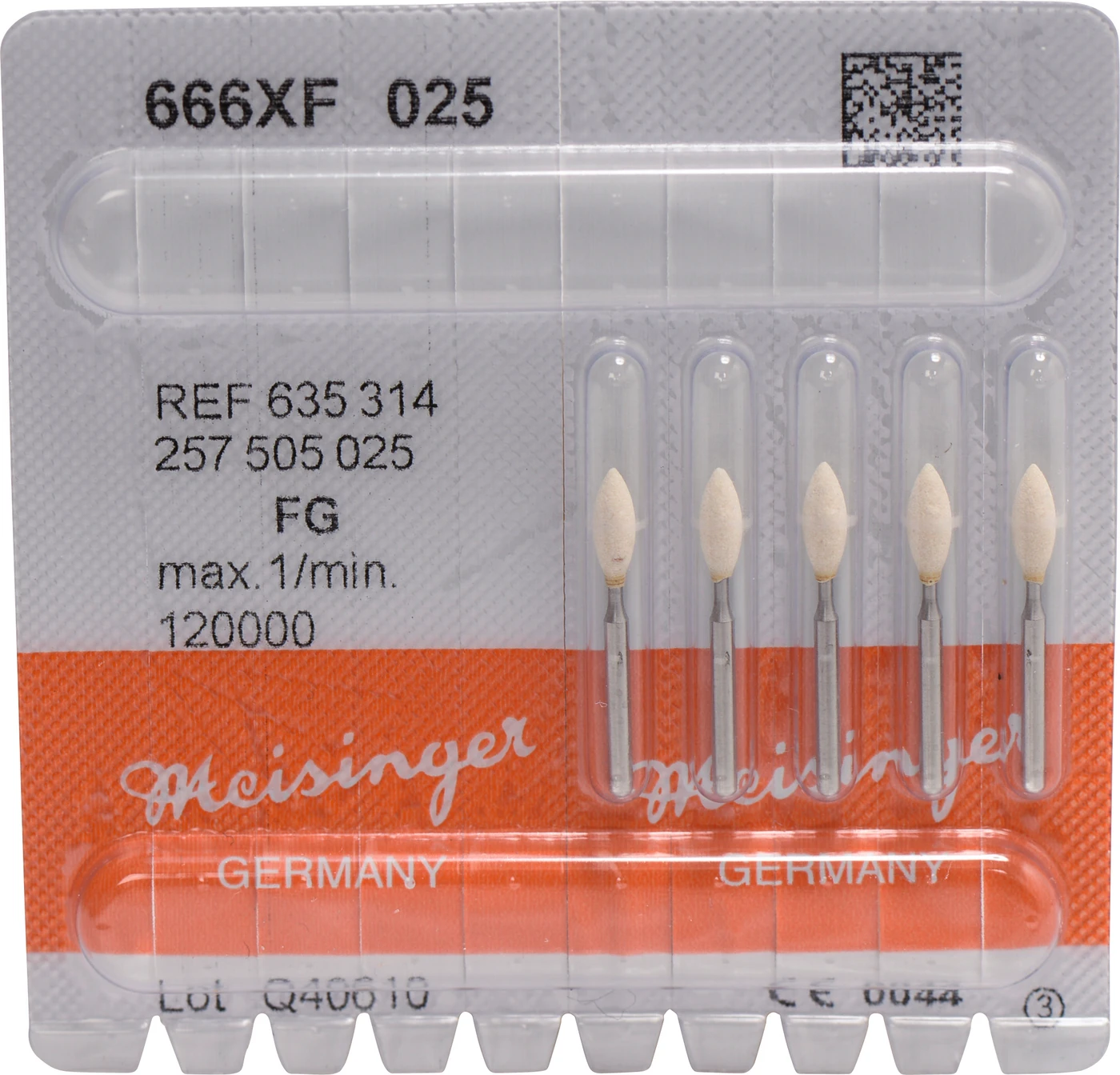 Keramische Schleifer 666 Packung 5 Stück weiß extra fein, RA, Figur 257, 6,5 mm, ISO 025