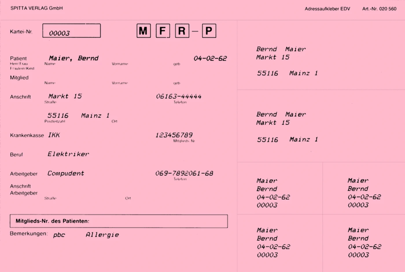 Adressaufkleber DIN A5 Packung 100 Stück rosa